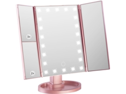 Espelho De Maquiagem Led Espelho De Maquiagem Dobrável Com Iluminação, Ampliação De 3x/2x/1x, Cor O Gokoco