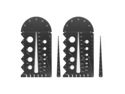 Medidor de Passo de Rosca Duplo Alumínio Preto Métrico e Imperial