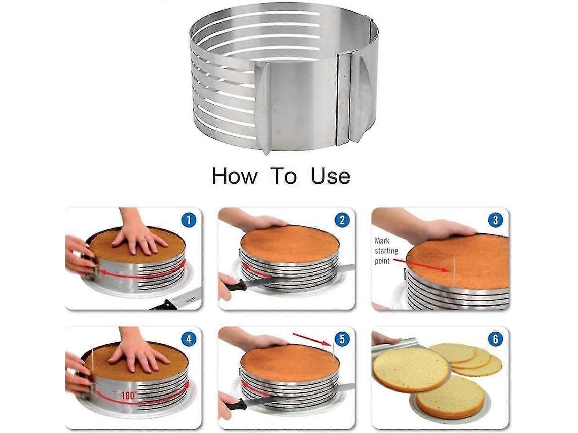 Cortador De Bolo Em Camadas, Anel De Mousse Ajustável De 7 Camadas Everley891