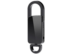 Lurelia Gravador De Voz Com Porta-chaves 4gb Com Usb Recarregável, Redução De Ruído, Reprodução Mp3 Para Palestras - Preto