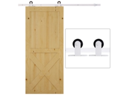 Ferragens Porta Correr 183cm Aço Carbono Branco Completo VELTRIX