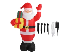 Laxiscreed Piscas Inflável De Natal Com Luz Santa De 1,5m Para Jardim E Festa, Plug Eua 100-240v