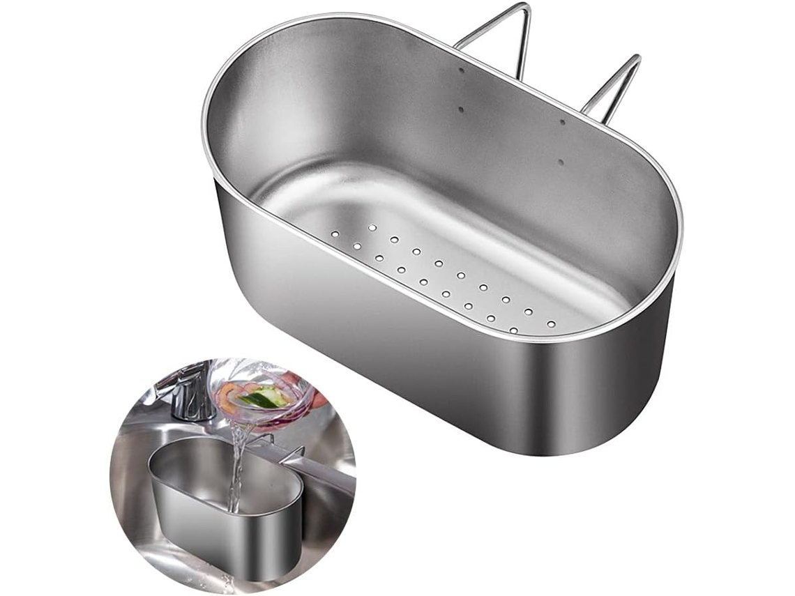 Coador De Pia Multifuncional Em Aço Inoxidável, Para Pendurar E Filtrar Resíduos De Cozinha