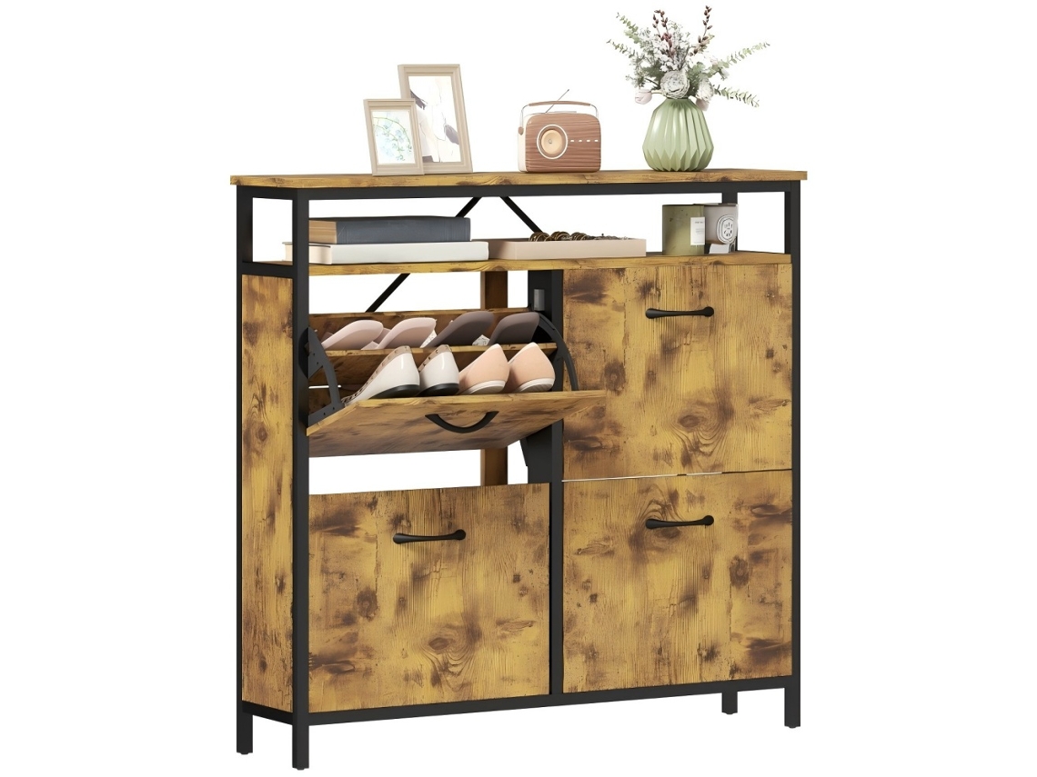 Cômoda De Quarto Com 8 Gavetas De Tecido, Estrutura Em Aço E 4 Bolsos Extras, Bege