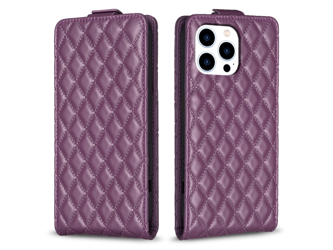 Capa Para Iphone 15 Pro Max Pele Sintética Anti-choque Roxo
