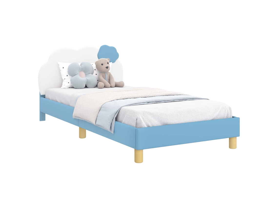 Estrutura de Cama Infantil com Cabeceira Azul MAISON EXCLUSIVE (90x190 cm)