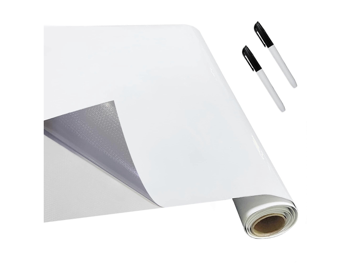 Quadro Branco Para Parede Com Adesivos De Quadro Branco, 2 Marcadores, Autoadesivo Olysi Shop (43 X 200 Cm)