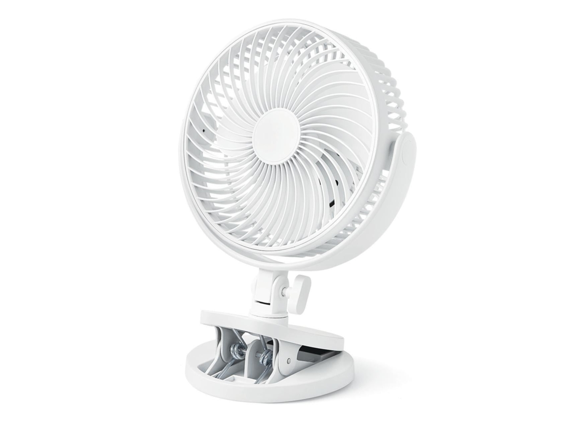 Ventilador Doméstico 6 Inch de Mesa e Pinça, Corrente Alternada, 2 Velocidades, Cor Branca Ideal para Interior, Fácil Uso, Alta Du STELASPLEN