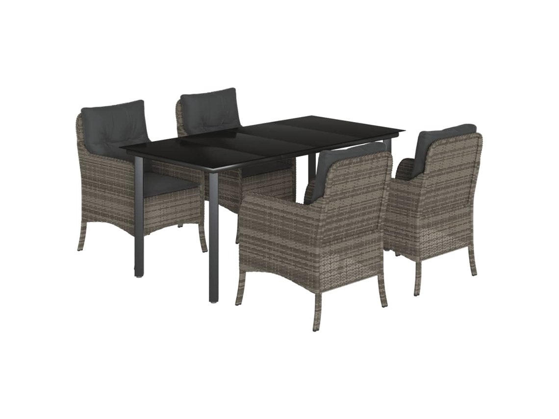 Garden Dining Set, Garden Dining Sets Vidaxl Cinzeto Rattan / Vime (mesa Com 160 Cm De Comprimento)