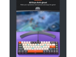 Teclado Mecânico Para Jogos Com 68 Teclas, Iluminação Rgb, Cabo Desmontável E Compatibilidade Com Múltiplos Sistemas