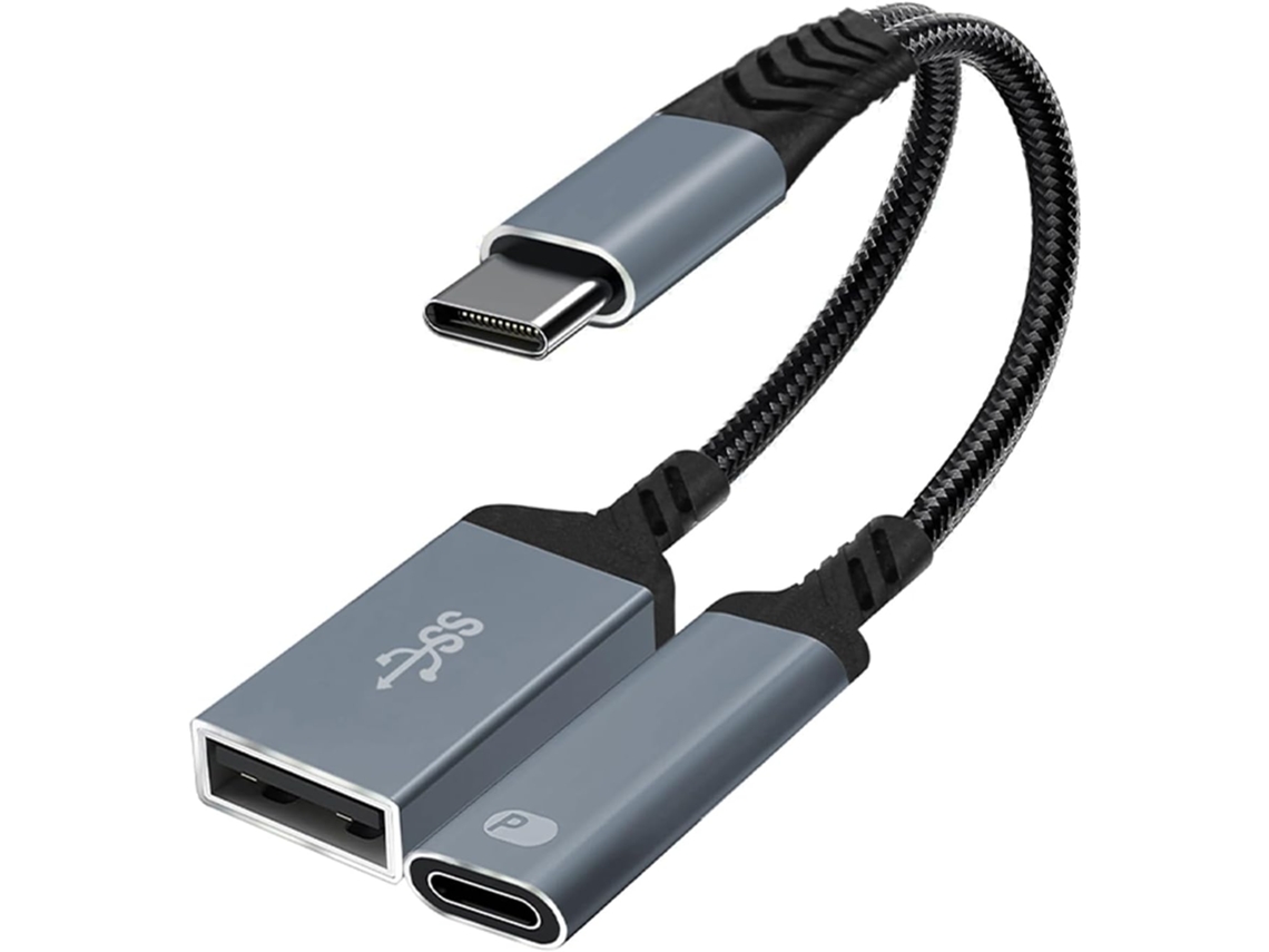 Divisor Usb-c Trançado Com Porta De Carregamento Pd60w, Conectores