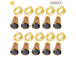 Luminária Solar Feita com Garrafa de Vinho e Tampa de Cobre, com 10 Leds para Iluminação Quente de 2m². MDUG