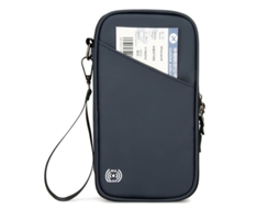 Bolsa Multifuncional Para Documentos De Identificação, Cor Sólida, Azul