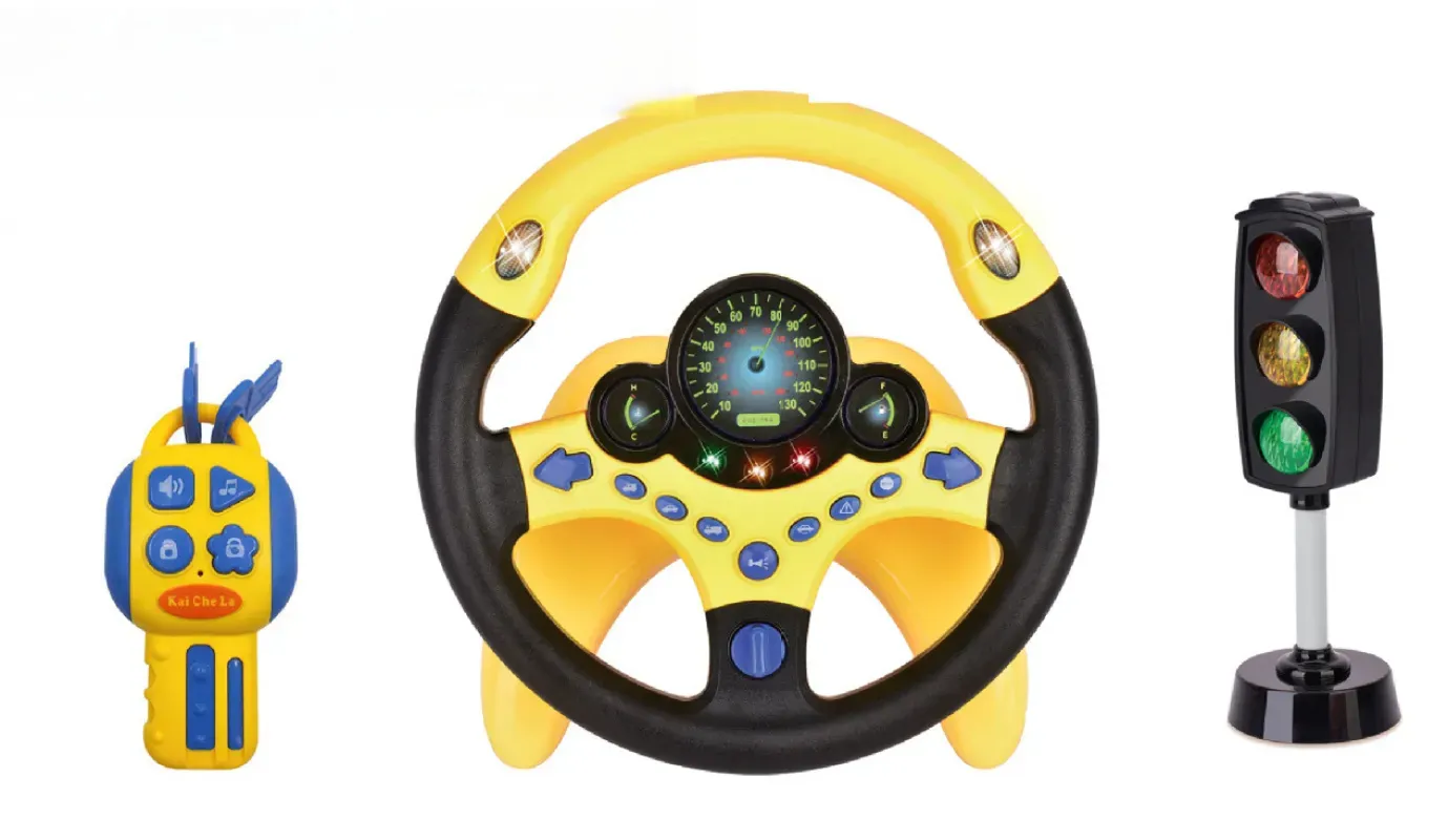 Volante Brinquedo Infantil EIFSON para Banco Traseiro com Chave e Luz (amarelo)