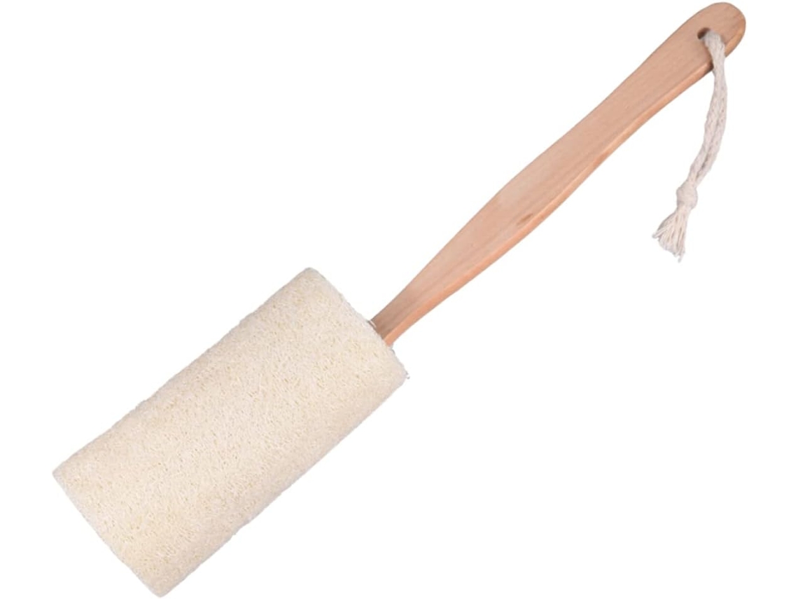 Escova De Banho Esfoliante Natural Com Cabo Longo Madeira Para O Corpo, Não Poluente, Com Cordão Para Pendurar