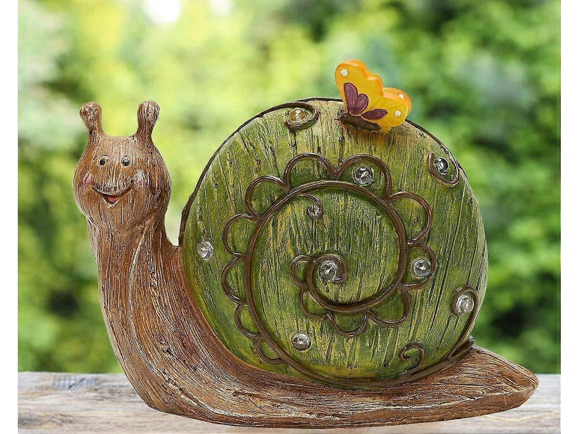 Estatueta De Caracol De Resina Com Luz Solar Para Jardim Olysi Shop