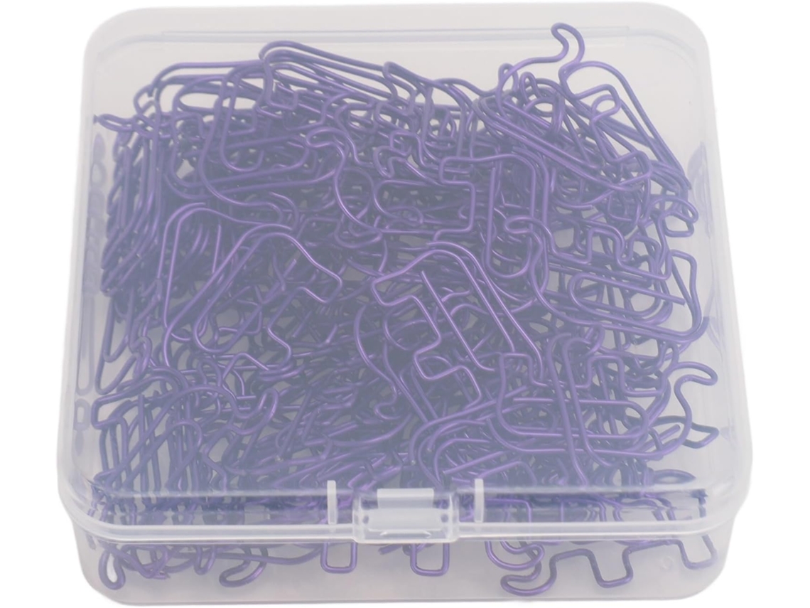 Conjunto De 100-clips Papel Em Aço Inoxidável Formato Elefante, Clips De Papel Decorativos Em Metal Com Caixa