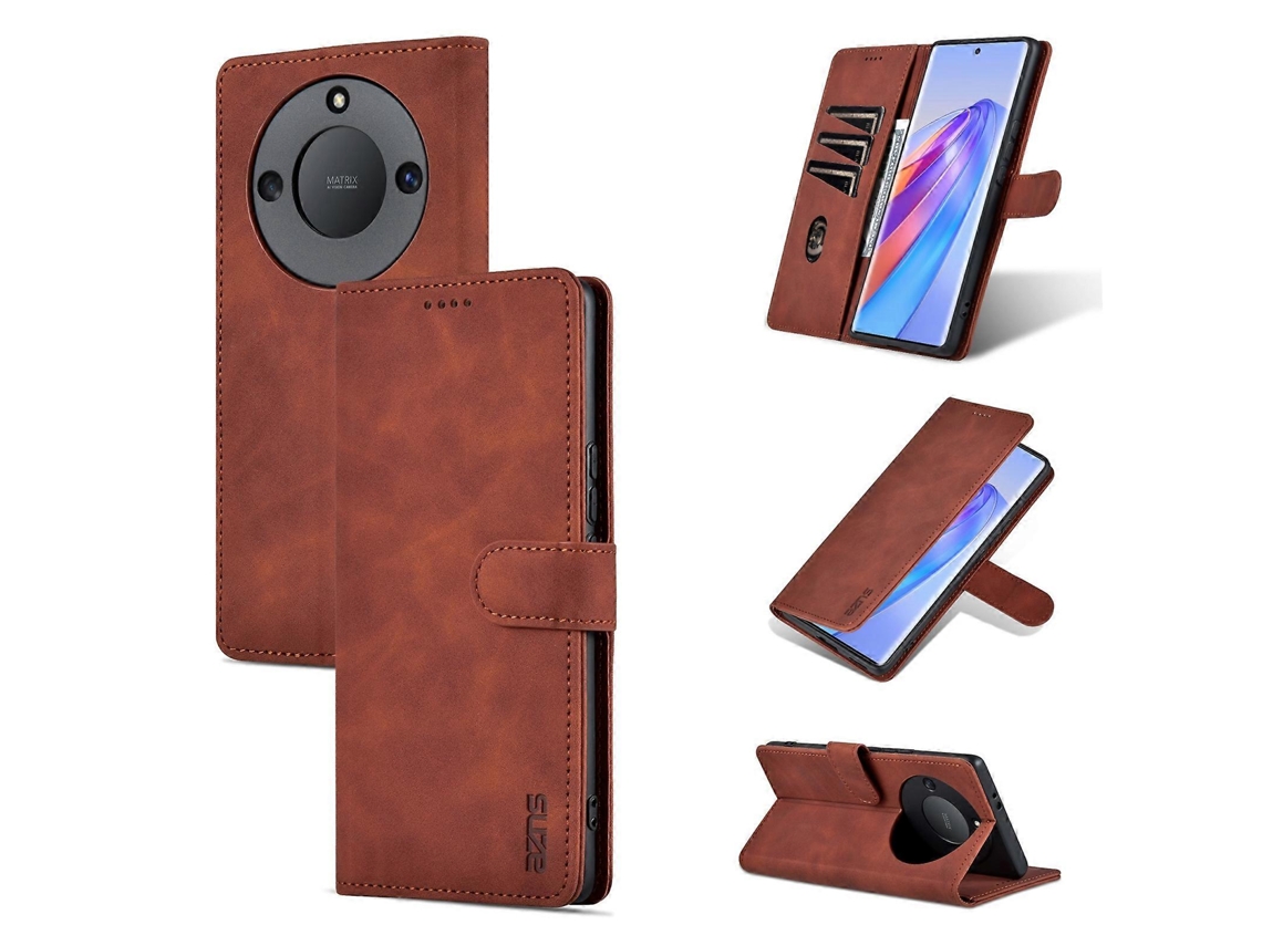Capa De Celular De Couro Com Textura De Pele De Bezerro Para Honor X40 Azns