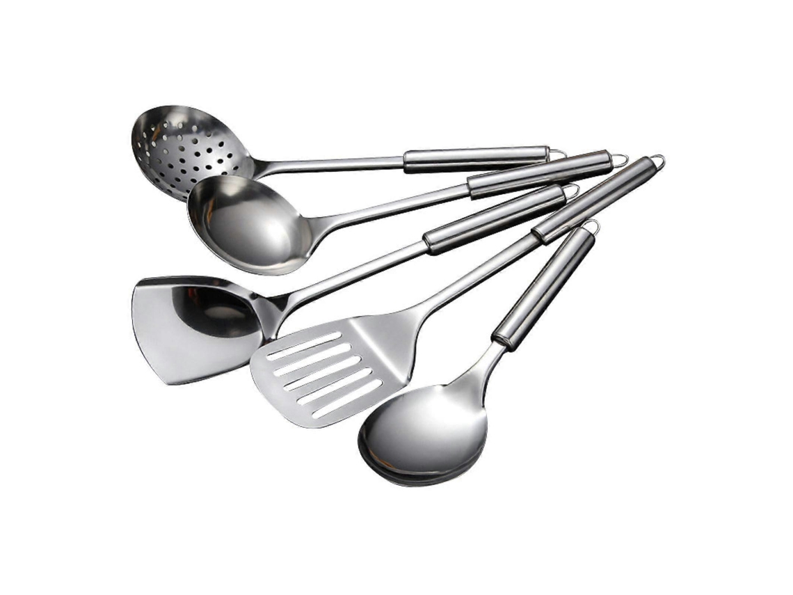 Conjunto De Utensílios De Cozinha Em Aço Inoxidável 304 Com Acabamento Resistente À Ferrugem E Cabos Resistentes Ao Calor.
