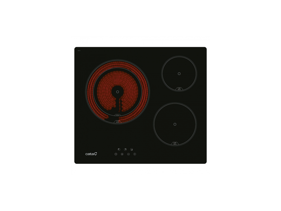 Placa de Vitrocerâmica CATA Td 6003 Bk Preto Embutido 59 Cm Cerâmica 3 Zonas