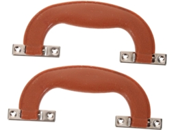 Conjunto De 2 Alças Bagagem Reforçadas Em Liga Zinco Marrom Com Suportes Plástico E Alça Ajustável Para Porta Malas