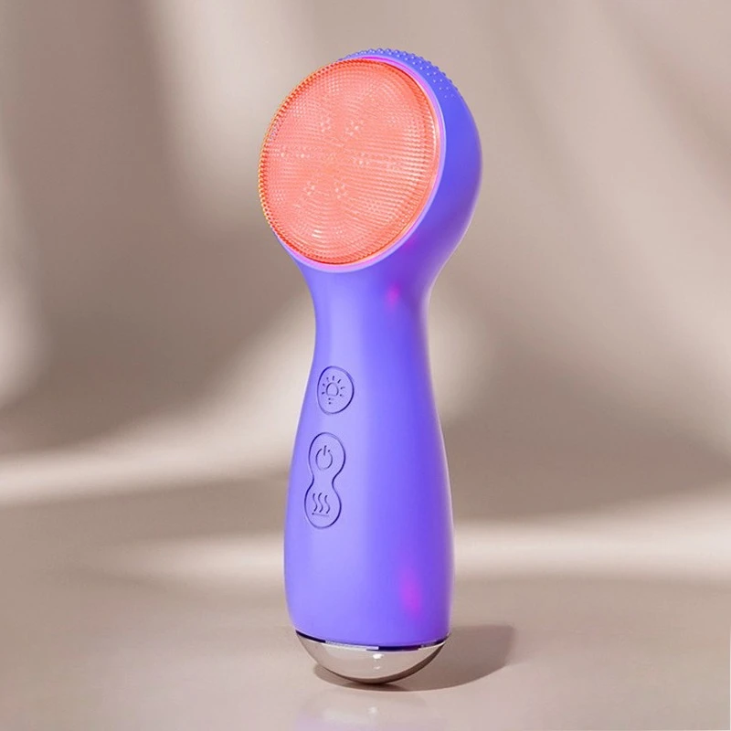 (roxo) Vibrador Elétrico De Silicone Para Limpeza Facial - Aparelho De Limpeza Da Pele