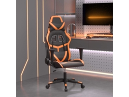 Vidaxl Cadeira Gaming Massagens Couro Artificial Preto E Laranja