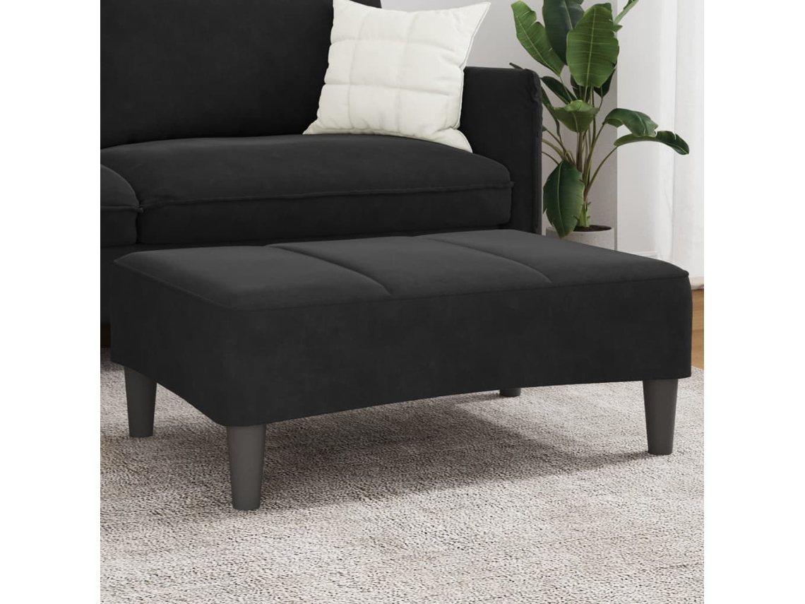 Vidaxl Apoio De Pés 77x55x31 Cm Veludo Preto