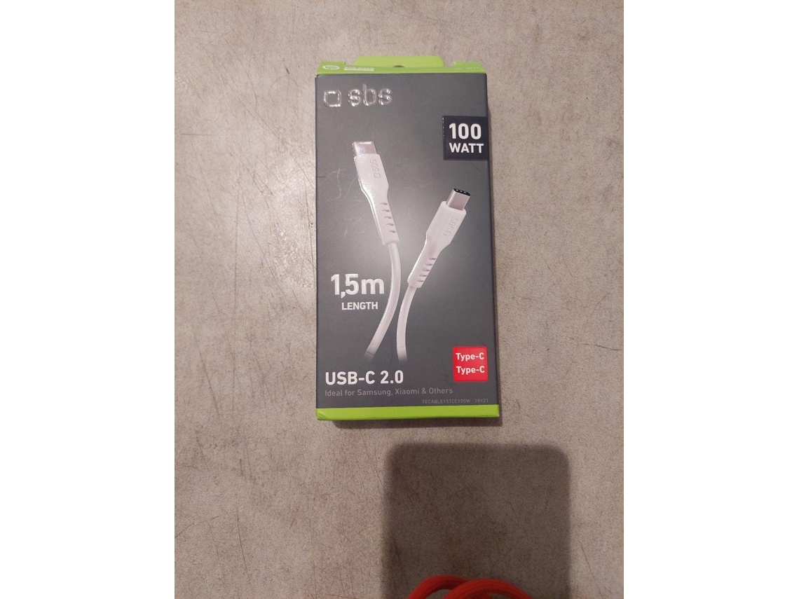 Cabo SBS Usb-C-C -100w (Outlet Grade A - 150 cm)