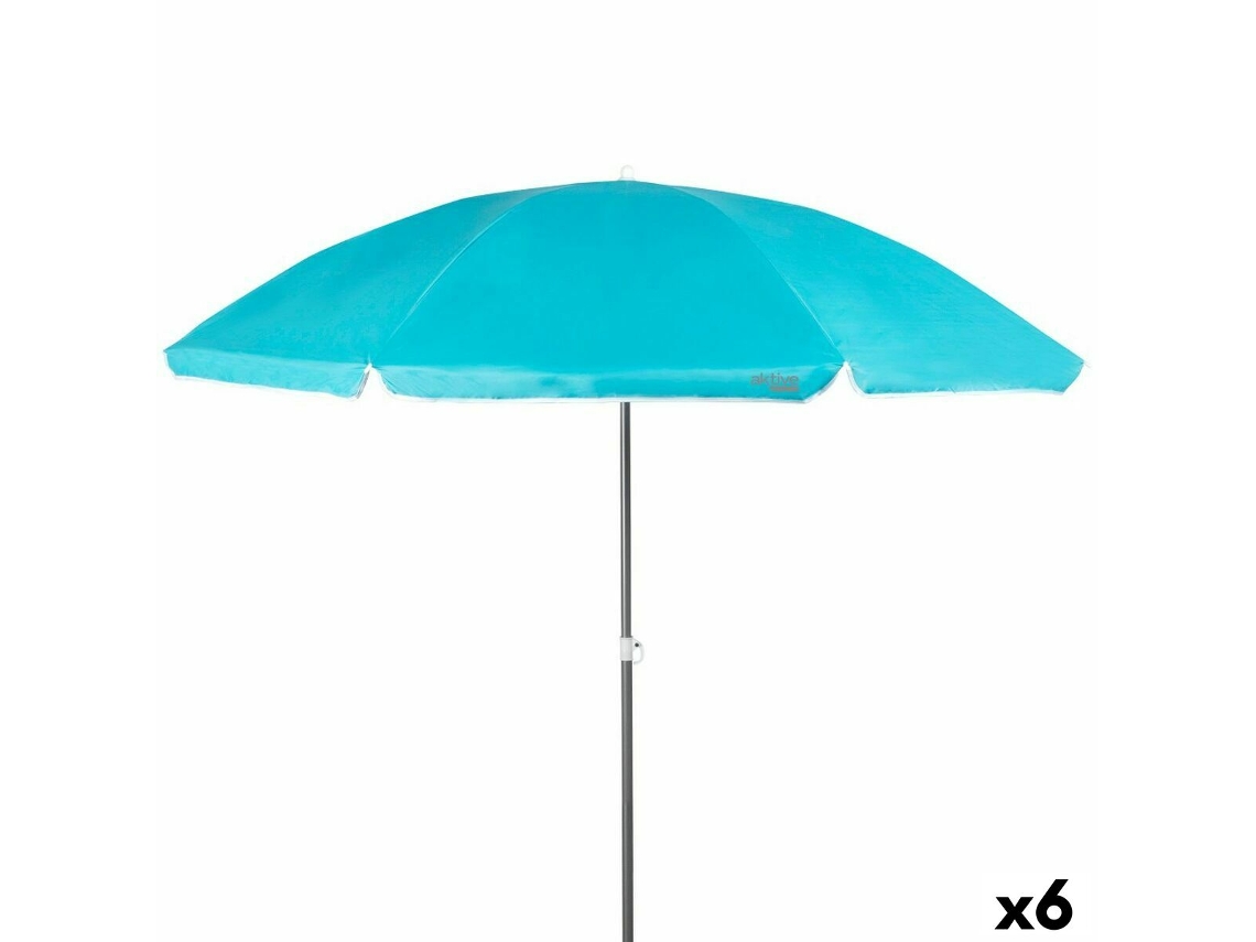 Chapéu de Sol Aktive 200 X 203,5 X 200 Cm Alumínio Poliéster 170T 6 Unidades