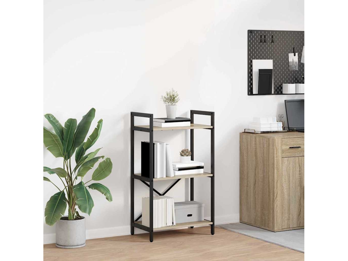 Vidaxl Estante 3 Níveis 56 X 34 X 96 Cm Derivados De Madeira