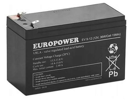Akumulator Agm Europower Serii Ev 12v 8ah/c10 T1 (zywotnosc 6 9 Lat)