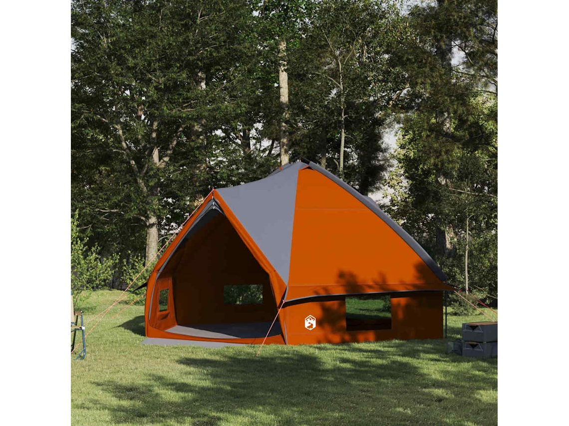 Vidaxl Tenda Teepee Para 10 Pessoas Cinza E Laranja 567 X 470 X 242 Cm