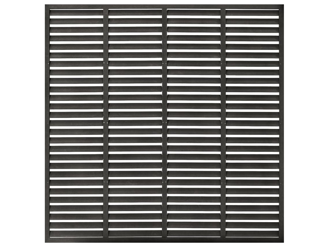 Painel de vedação estilo veneziana WPC VIDA XL cinza-escuro (180x180 cm)