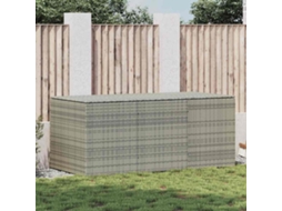 Vidaxl Caixa De Arrumação Para Jardim 180x90x70 Cm Vime Pe Cinzento