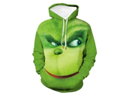 Suéter Com Capuz Estampado Grinch Verde Explosivo Natal 2019 Eua Eu Casual Outono
