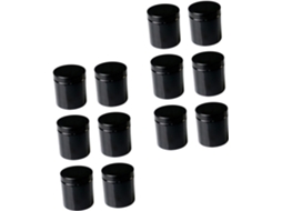 Conjunto de 12 potes plásticos para cosméticos pet de 500ml, recipientes para maquiagem à prova de vazamentos.