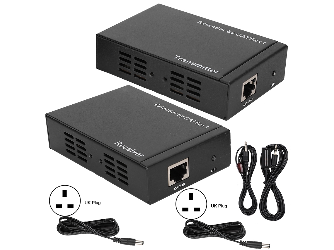 Extensor HDMI com TCP/IP, controle IR, 100 metros EOOCOO