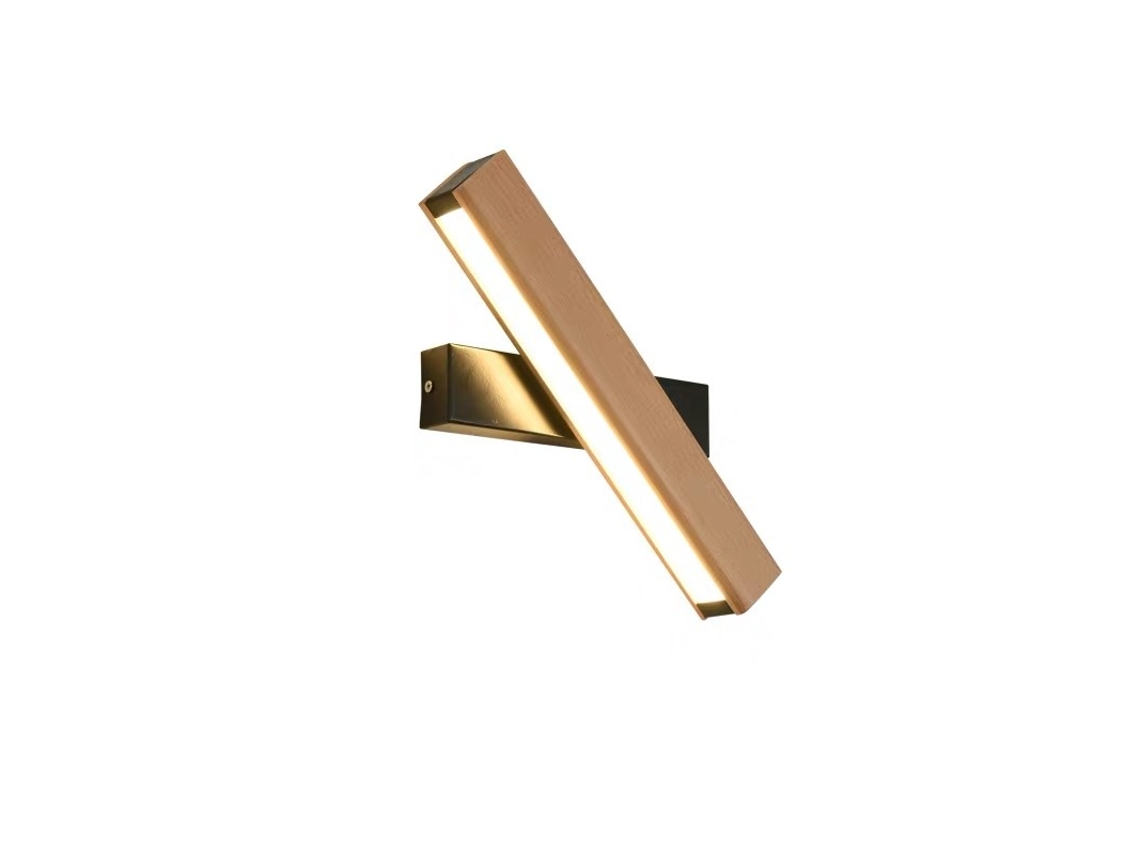 Luminária de parede LED BRILVIBERA, 4W 400lm Madeira, giratória 360°