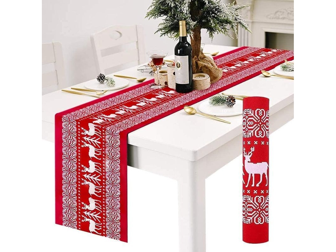Runner de mesa de Natal, 28x270cm, com design de rena NOVA LINE