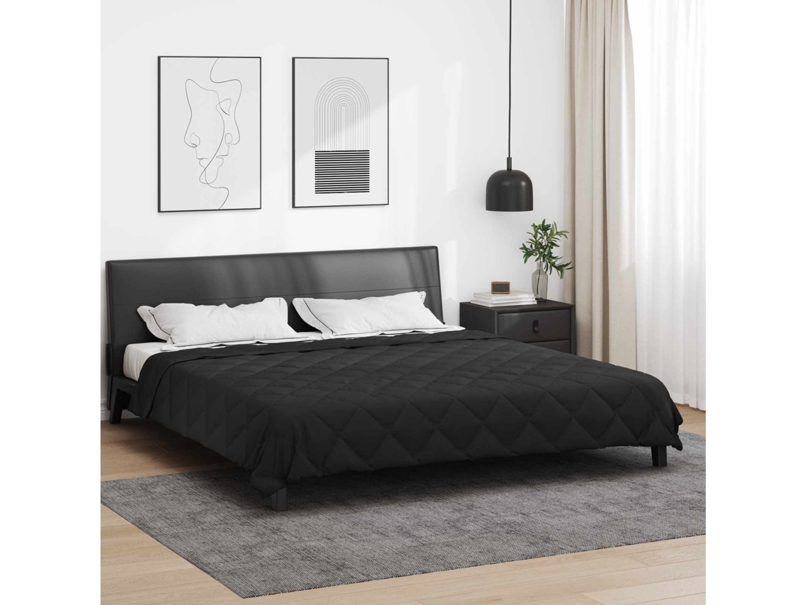 Vidaxl Edredom De Verão Simples 220 X 240 Cm Verão 200 Gsm Preto