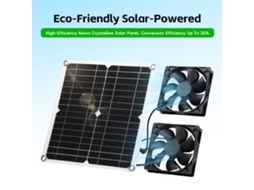Kit de Ventilador Solar com 2 Ventiladores 12w | S/MARCA