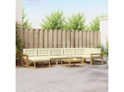 Vidaxl Conjunto De Sofás Para Exterior 8 Pcs Branco E Creme