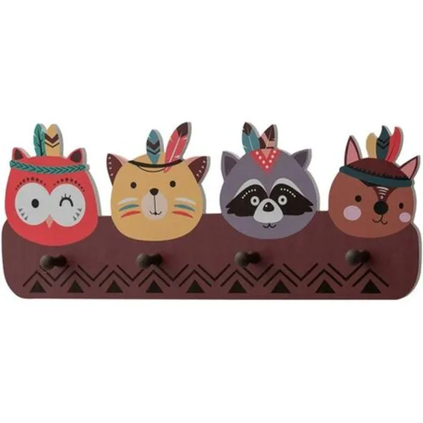 Cabide no Quarto Cabide Toalheiro Decoração de Parede Infantil Cabide de Roupa Infantil Decorativo e Giro com 4 Ganchos Roupa DUREFORWARD