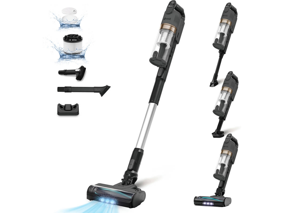 Aspirador de pó sem fio Levoit Lvac 200 com escova antiemaranhamento, motor de 180 W e cabeça flexível de 180°