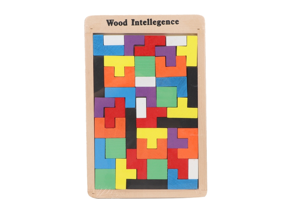 Quebra-cabeça De Madeira Colorido Para Crianças, Blocos De Construção Educativo Jigsaw