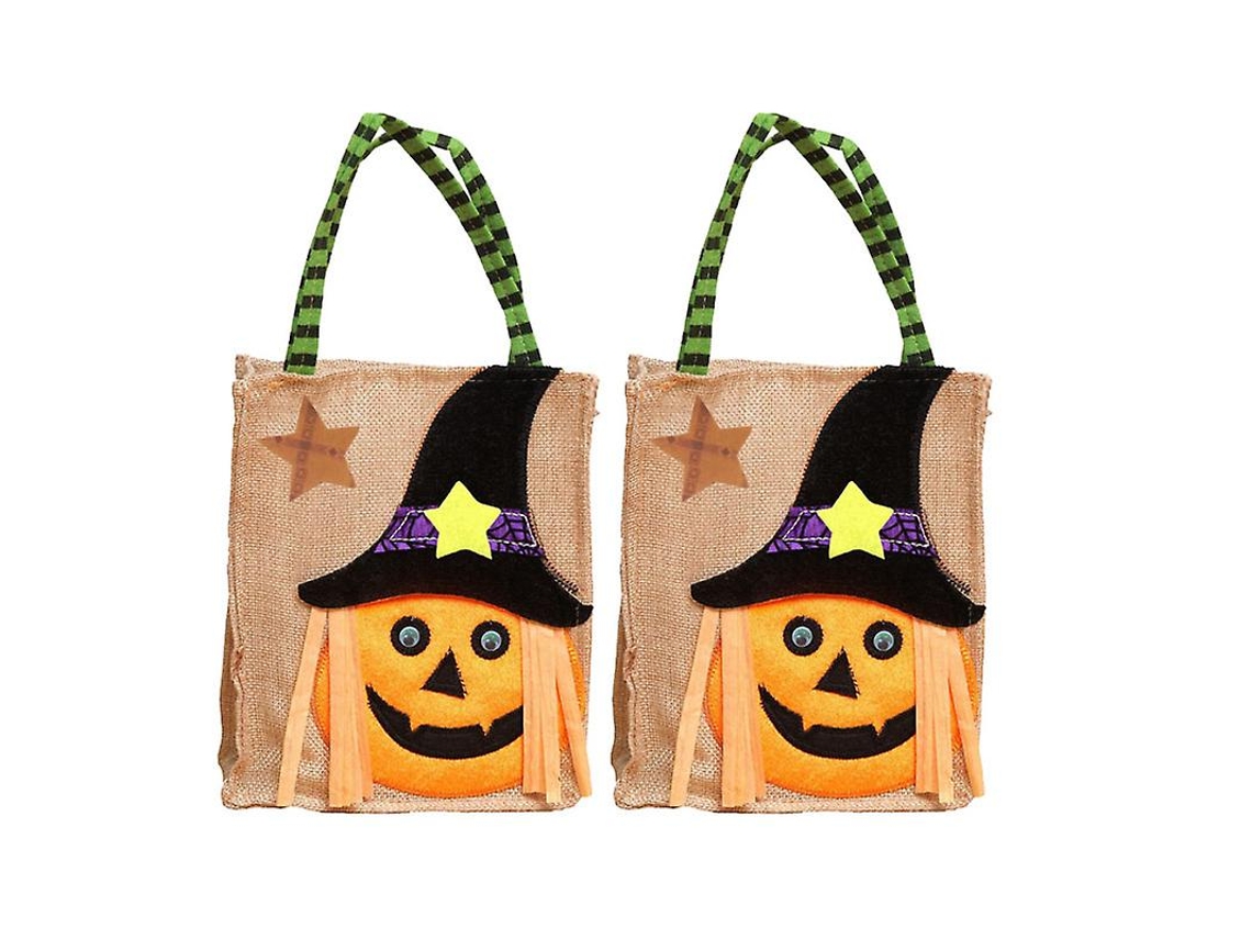 2 Unidades De Saco De Doces De Linho Para Decorações De Halloween Allinless