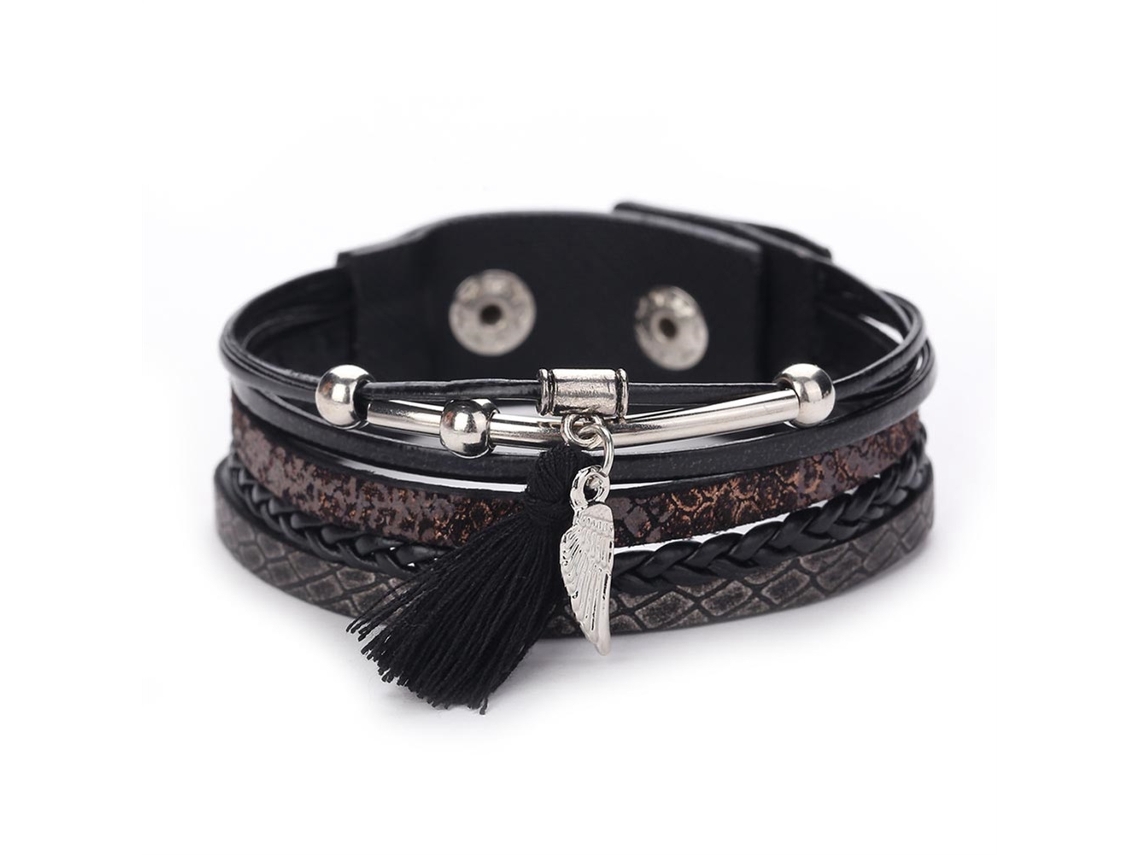 Pulseira De Veludo Estilo Coreano Franja Folha Padrão Joyeria