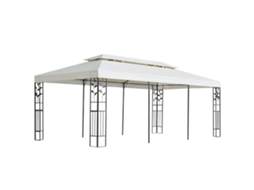 Vidaxl Gazebo Com Telhado Duplo 6x3 M Aço Branco