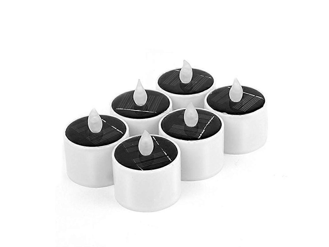 Pacote Com 2 Velas Amarelas Cintilantes Movidas A Energia Solar, Velas Sem Chama Para Decoração De Casa E Jardim Olysi Shop